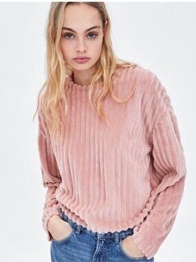 Ribbed Pink Zara sweater